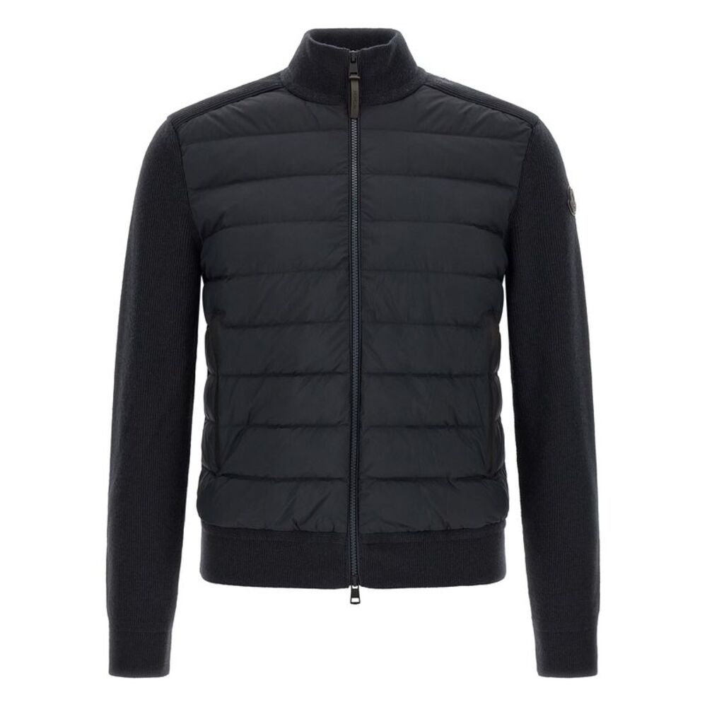 Moncler Blue Leather Men's Cardigan